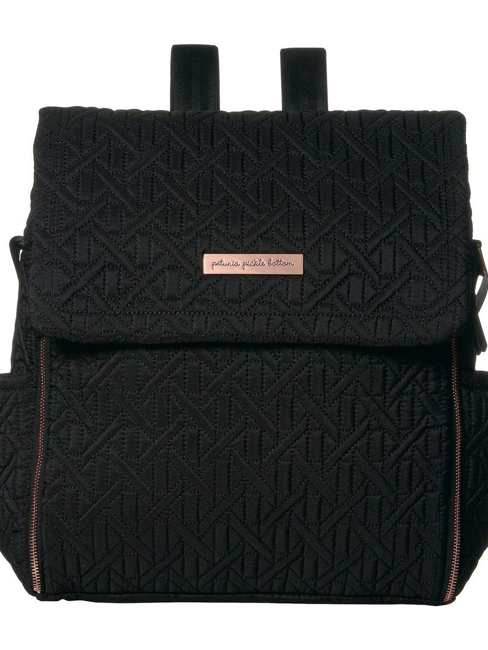 Petunia Pickle Bottom Black Quilted Backpack with Rose-Gold Accent - Diaper Bag
